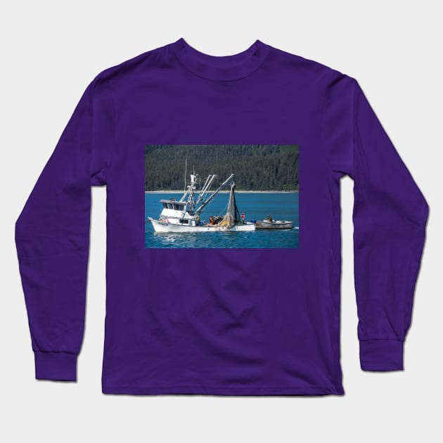 USA. Alaska. Catching Fish is a Hard Labor. Long Sleeve T-Shirt by vadim19